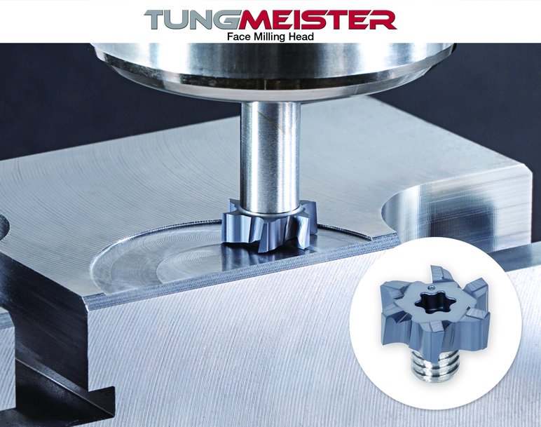 Latest TungMeister VFM Milling Head Enables Face Milling with Exchangeable-Head End Mills